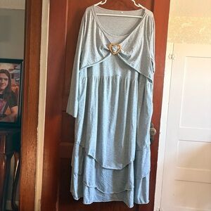 Gray Layered Women's Knit Dress